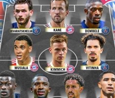 云游戏-Score90列巴黎+拜仁阵容：登贝莱、凯恩领衔，巴黎8人入选